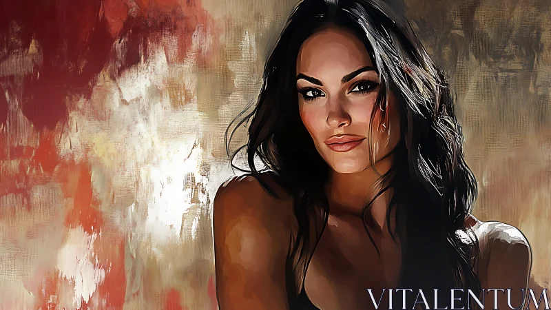 Smoldering portrait in molten brushstrokes and ember light.