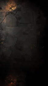 Charred cracked surface glows with subtle ember highlights.