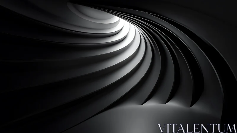 Whispering spiral gateway of shadowed monochrome light play.