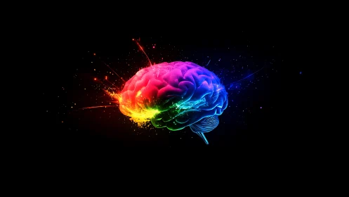 Chromatic cortex ignites like a nebula of liquid thought