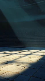 Stone arena floor with directional light and tiered steps.