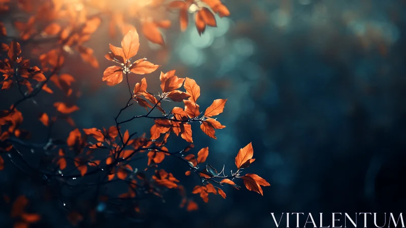 Autumn Leaves in Soft Sunlight, Dreamy Nature Photography.
