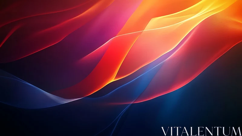 Vibrant translucent color waves glide over deep gradient