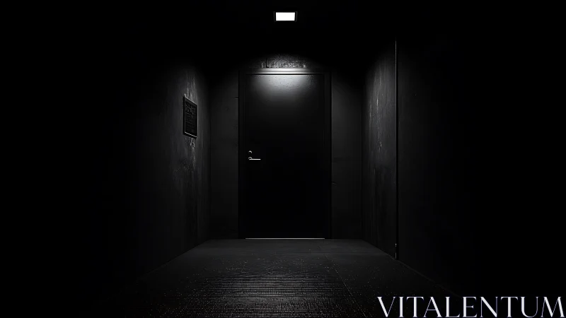 Silent black doorway holding the last shard of hallway light.