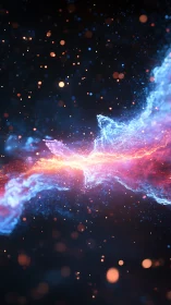 Glowing cosmic river of color drifting through deep space.