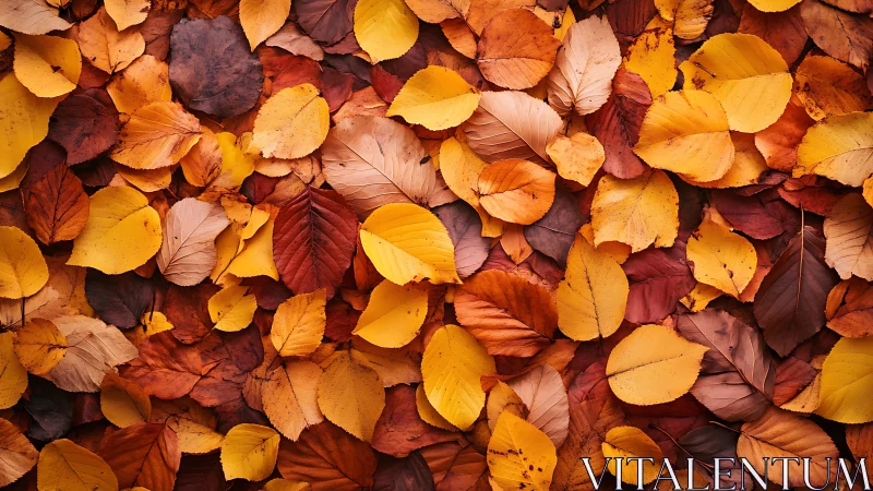 High-resolution macro array of overlapping autumn foliage