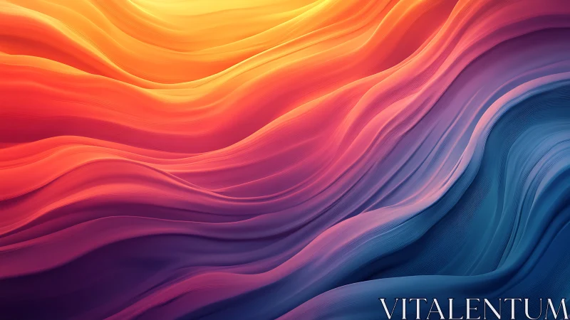 Flowing waves of warm and cool color meet in gentle harmony