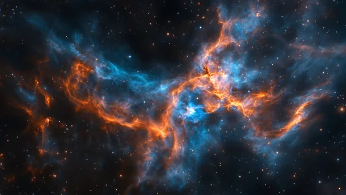Bicolor emission nebula filaments with ionized gas plumes in space