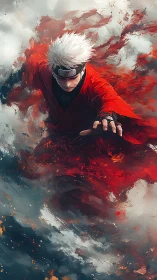 Crimson vortex shinobi in dynamic atmospheric turbulence.