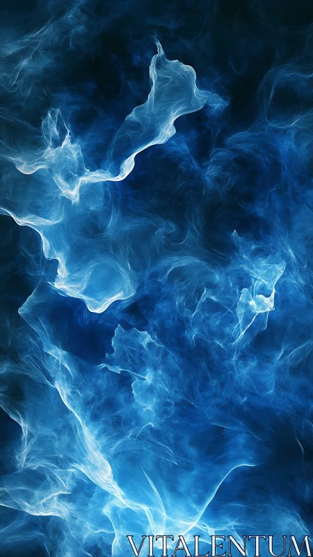 Blue translucent wisps forming abstract flowing structures.