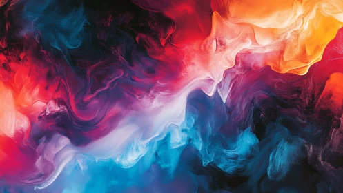 Vibrant abstract color clouds in fluid digital motion.