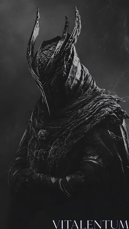 Shadow warlord rises under jagged crown and tattered cloak.