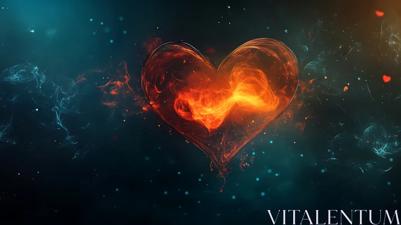 Incandescent Plasma Heart Form with Volumetric Light Dynamics