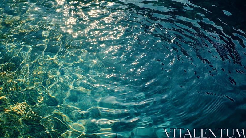 Sunlit ripples dancing across calm turquoise water.