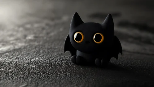 Tiny night guardian perches wide eyed on moonlit stone