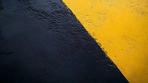 Diagonal textured boundary between matte black and yellow fields.
