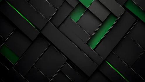 Midnight panels slice neon green into sleek digital strata.