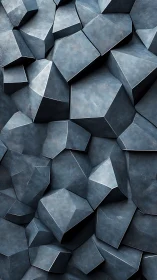 Geometric stone blocks interlock to form a bold 3D wall