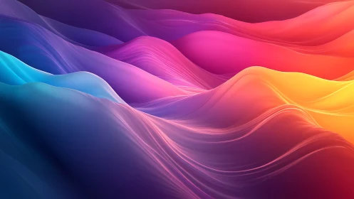 Chromatic gradient waves form abstract luminous topography