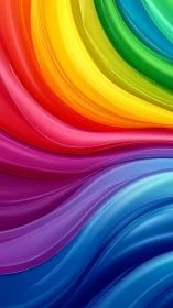 Glossy rainbow color waves in flowing abstract layers.