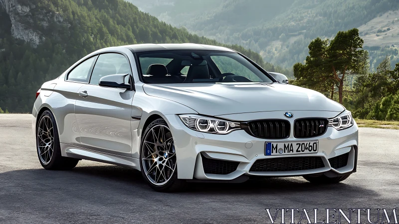 Silver alpine coupe poised like a predator before the pass.