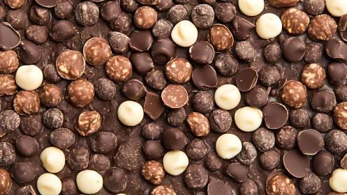 Chocolate and White Confectionery Assortment Close-Up Study.