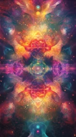 Symmetric cosmic nebula forms a vibrant, meditative portal
