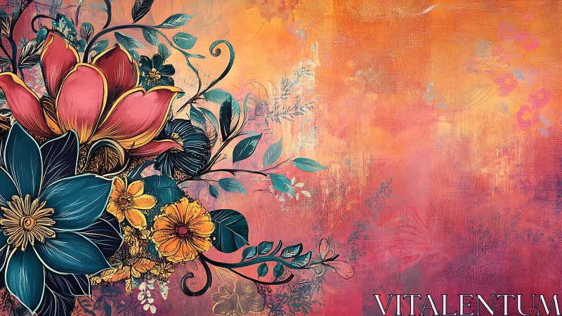 Floral daydreams spill boldly into a sunset-washed canvas