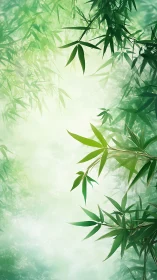 Vertical bamboo canopy study with soft atmospheric gradients.