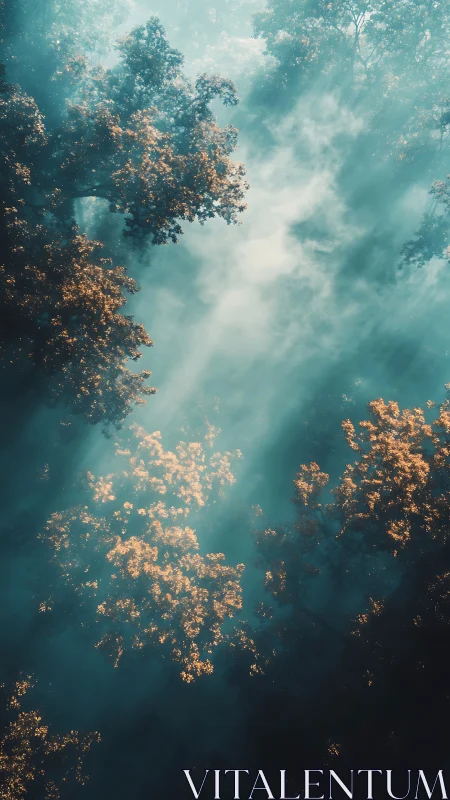 Sunlight Filters Through Ancient Forest Canopy