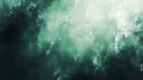 Emerald green abstract cloudlike texture background.