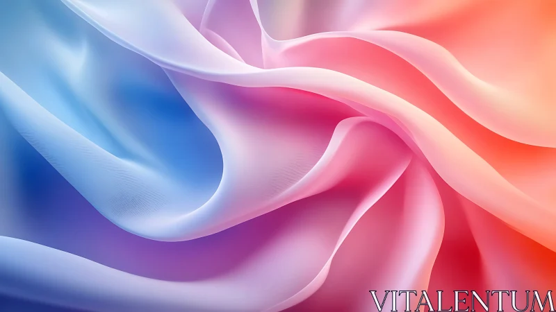 Silken nebula folds drift through pastel sunset hues.