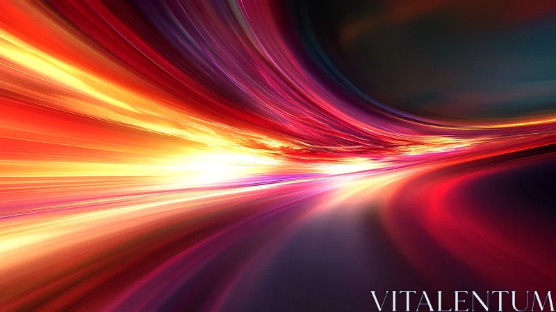 Lightstream highway bends time into ribbons of molten color