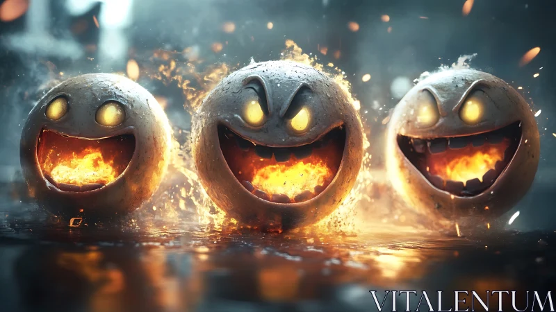 Fiery laughing orbs erupt with chaotic Halloween energy