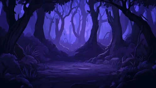 Mystical Forest Grove: Luminescent Twilight Atmosphere.