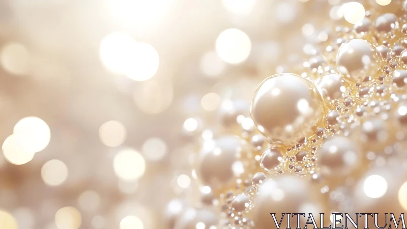 Shimmering Pearls in Soft Focus, Elegant Abstract Background.