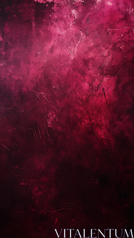 Crimson textured pigment field with layered abrasion effects.