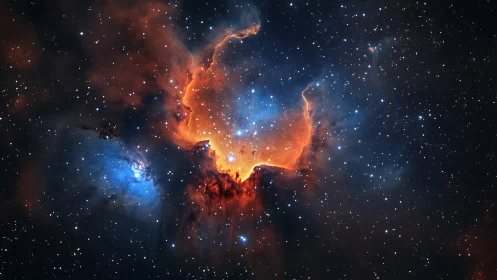 Ionized nebula cavity reveals high-energy stellar formation dynamics