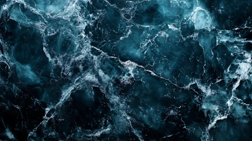 Abstract deep blue marble texture with white veining, modern look.