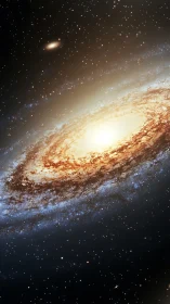 Oblique spiral galaxy portrait with luminous bulge dynamics.