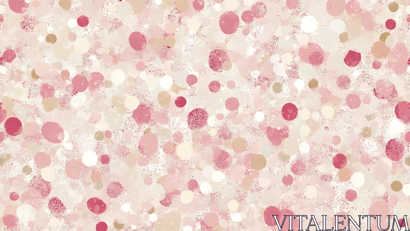 Bubble-whispered confetti drifts in a rosy abstract storm