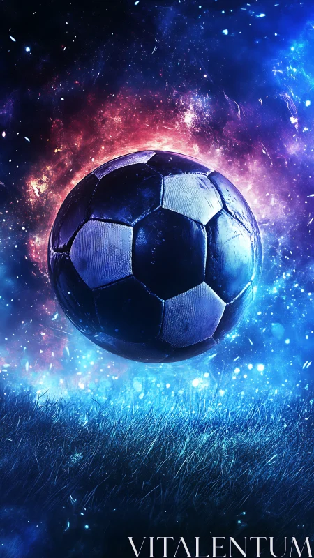 Cosmic football hovers mid-flight, stealing starlight from space