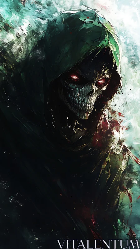 Midnight reaper in a storm of color and swirling shadow.