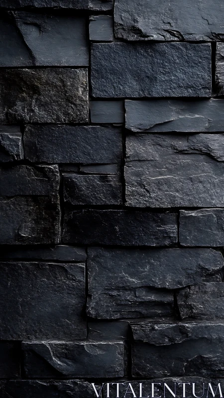 Dark slate stone wall texture with layered rough blocks.