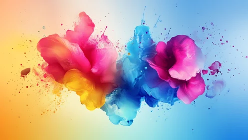 Color storms collide midair and bloom into liquid fireworks
