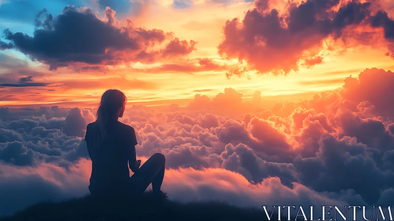 Skyline daydreamer resting above a storm of painted clouds.