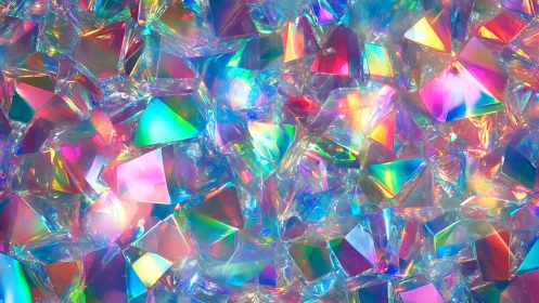 Prismatic refractive crystal field with iridescent caustic spectra.