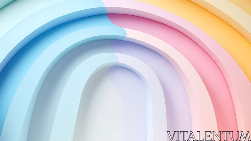 Pastel rainbow arches with soft layered gradients.