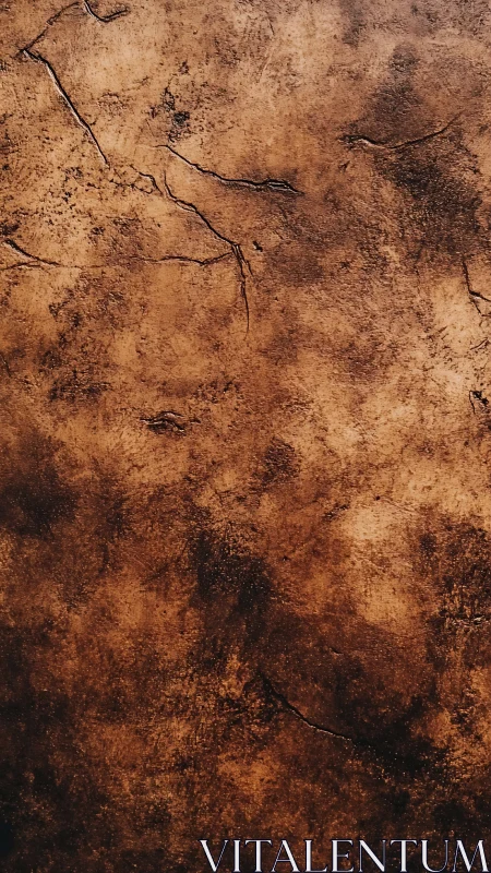 Brown cracked textured surface shows irregular dark patches