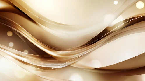 Elegant flowing abstract waves in beige and brown tones, digital art.